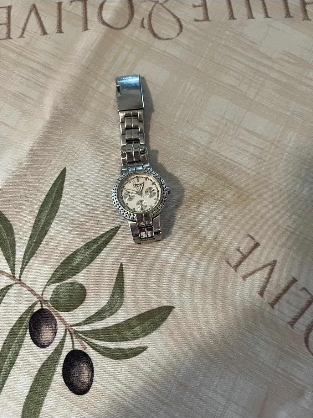 Fossil Silver Crystal-Accent Men’s Stainless Steel Watch